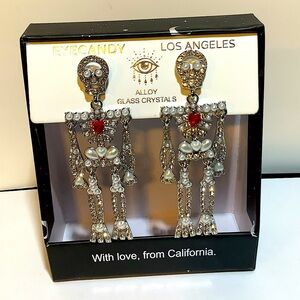 Eye Candy Luxe Collection Skeleton Halloween Earrings New